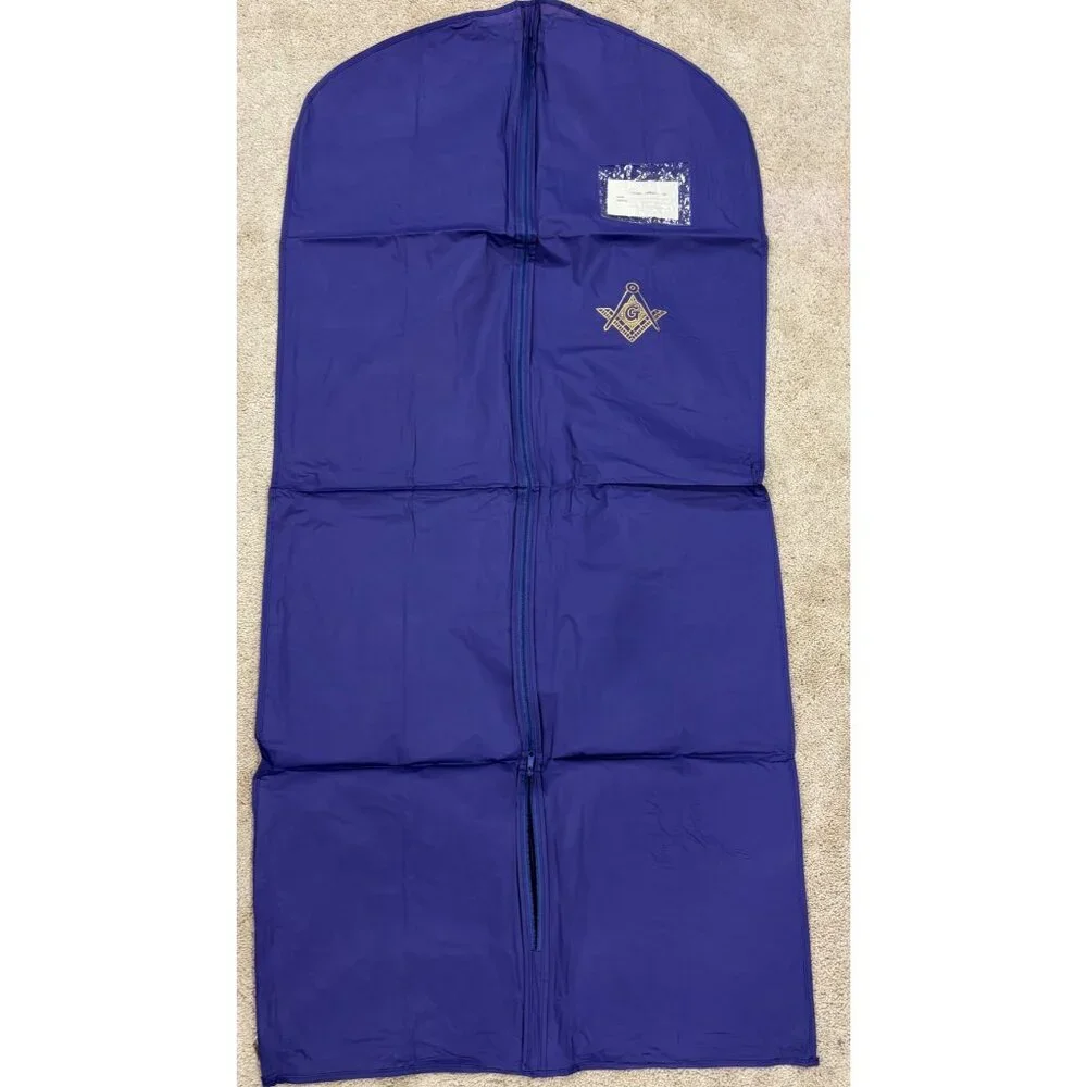 Masonic Garment Bag With Zipper & Freemason Logo In Royal Blue